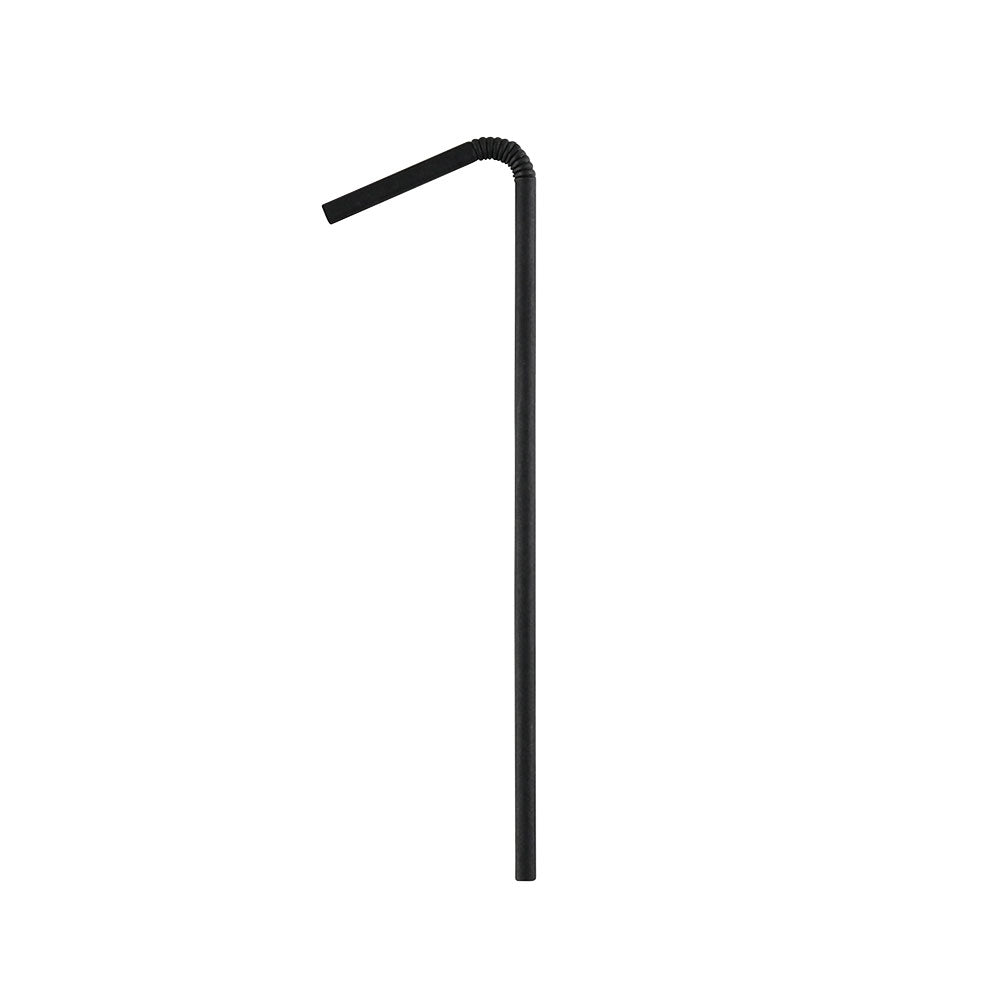 Flexible Straws Paper 22 cm, Ø 0.5 cm Black individually packaged (5250 pieces) [GB-DCD00458]