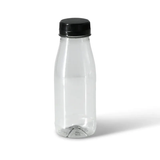 rPET bottles 250 ml clear/black lid