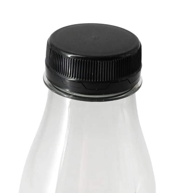 rPET bottles 500 ml clear/black lid - 198 pcs