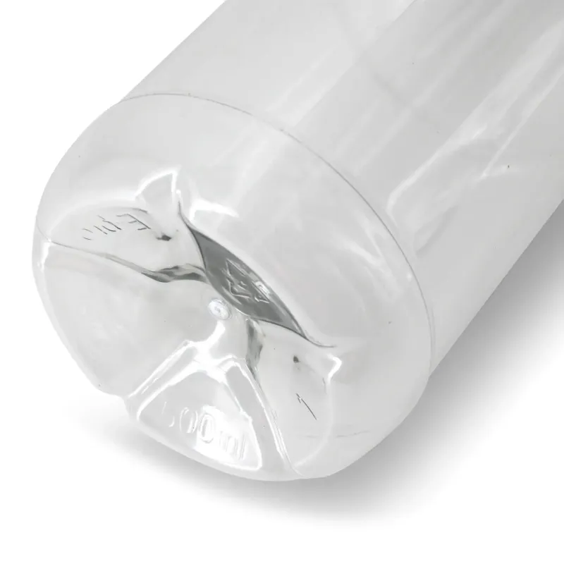 rPET bottles 500 ml clear/black lid - 198 pcs