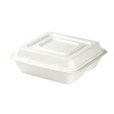 Menu Bin with Lid Sugarcane 3-Spaces 23.5x23.5x8 cm (250 pieces) [GB-DFC01338]