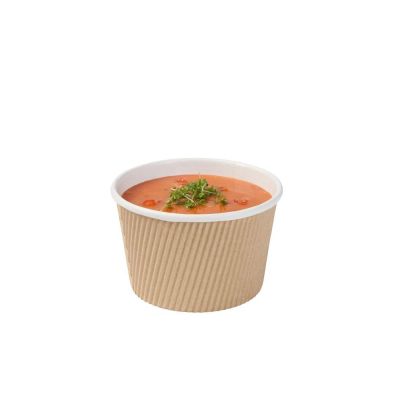 Ribbed soup cup Brown 375 ml (500 pieces) [GB-DFC08740]