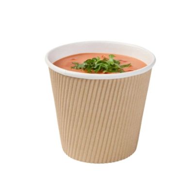 Ribbed soup cup Brown 500 ml Ø 116 mm (500 pieces) [GB-DFC08750]