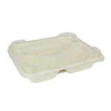 Meal trays Cellulose 950 ml, 25x17.7x4.5 cm 3 compartments, natural, bio-coated (220 pieces) [GB-DFC09630]