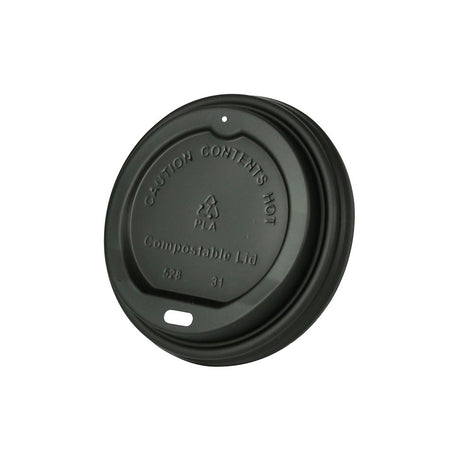 Lid CPLA Ø 90 mm Black Drinking hole 