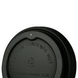Lid CPLA Ø 90 mm Black Drinking hole - 1000 pcs