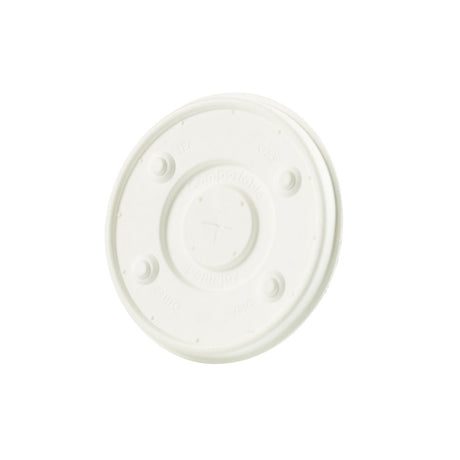 Flat Lid Paper Ø 90 mm White Straw Cross 