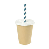 Flat Lid Paper Ø 90 mm White Straw Cross - 1000 pcs
