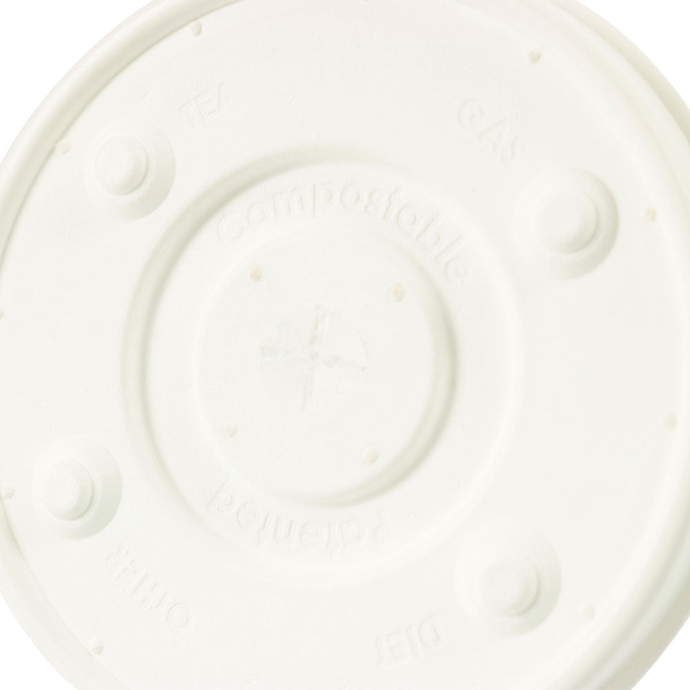 Flat Lid Paper Ø 90 mm White Straw Cross - 1000 pcs
