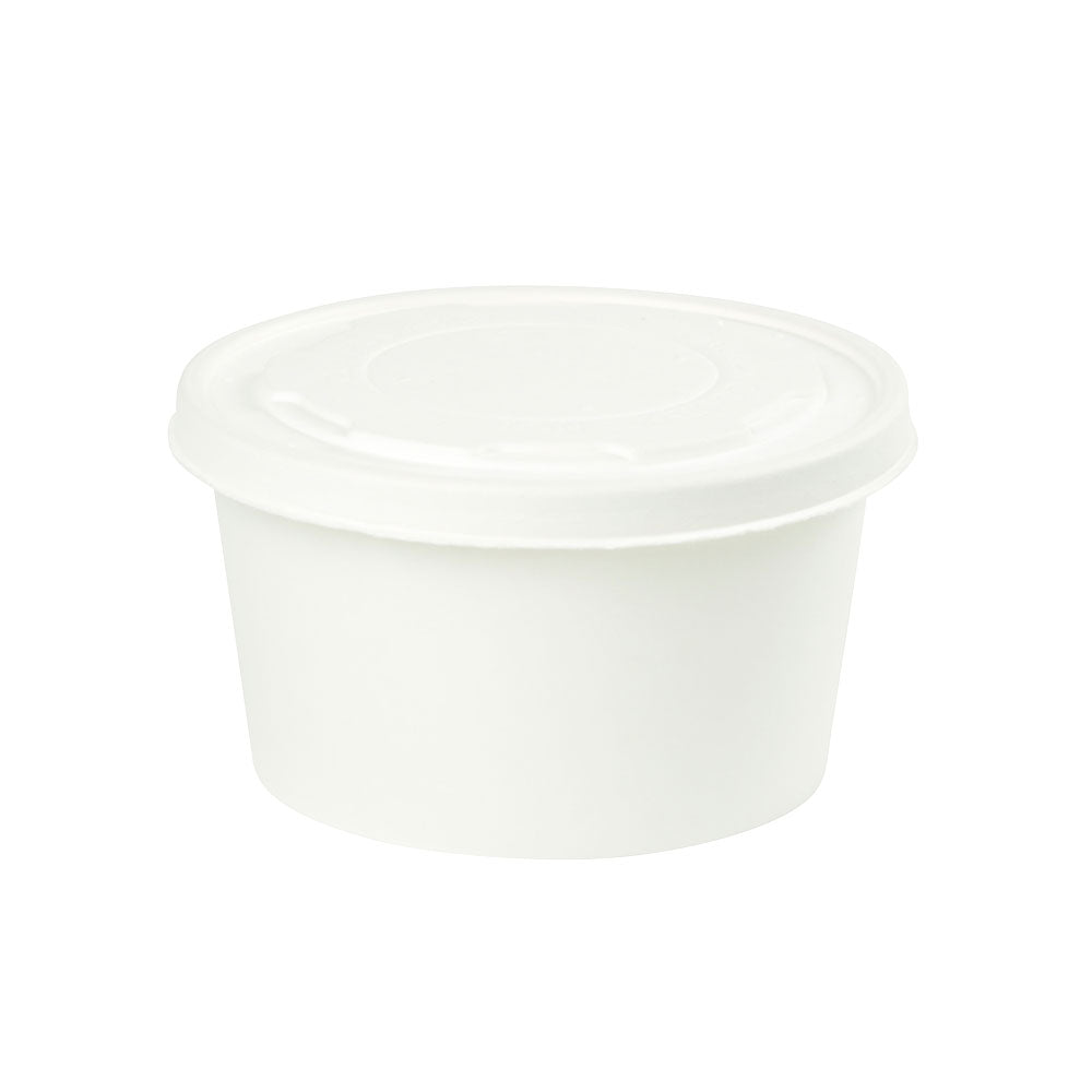 Flat Lid Paper Ø 115 mm White Closed - 500 pcs