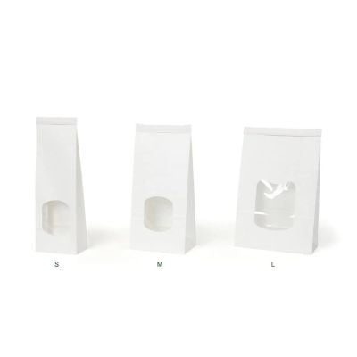 Bags Kraft White with Closure 9x4.5x26 cm (500 pieces) [GB-DRE02700]