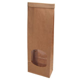 Kraft bags Brown w/window 9x4.5x27.5 mm reclosable 