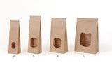 Kraft bags Brown w/window 9x4.5x27.5 mm reclosable - 500 pcs