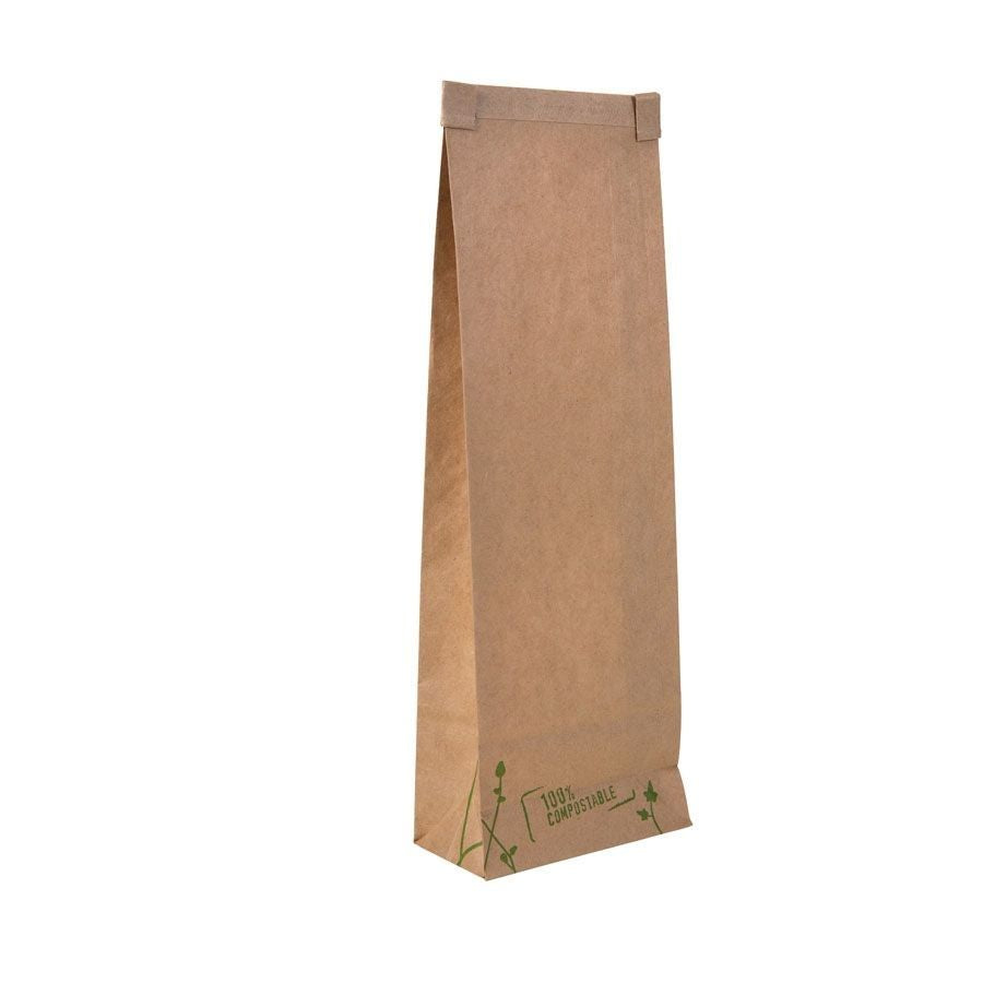 Eco-friendly kraft bags brown w/window 8.8x4.7x26 mm reclosable - 500 pcs