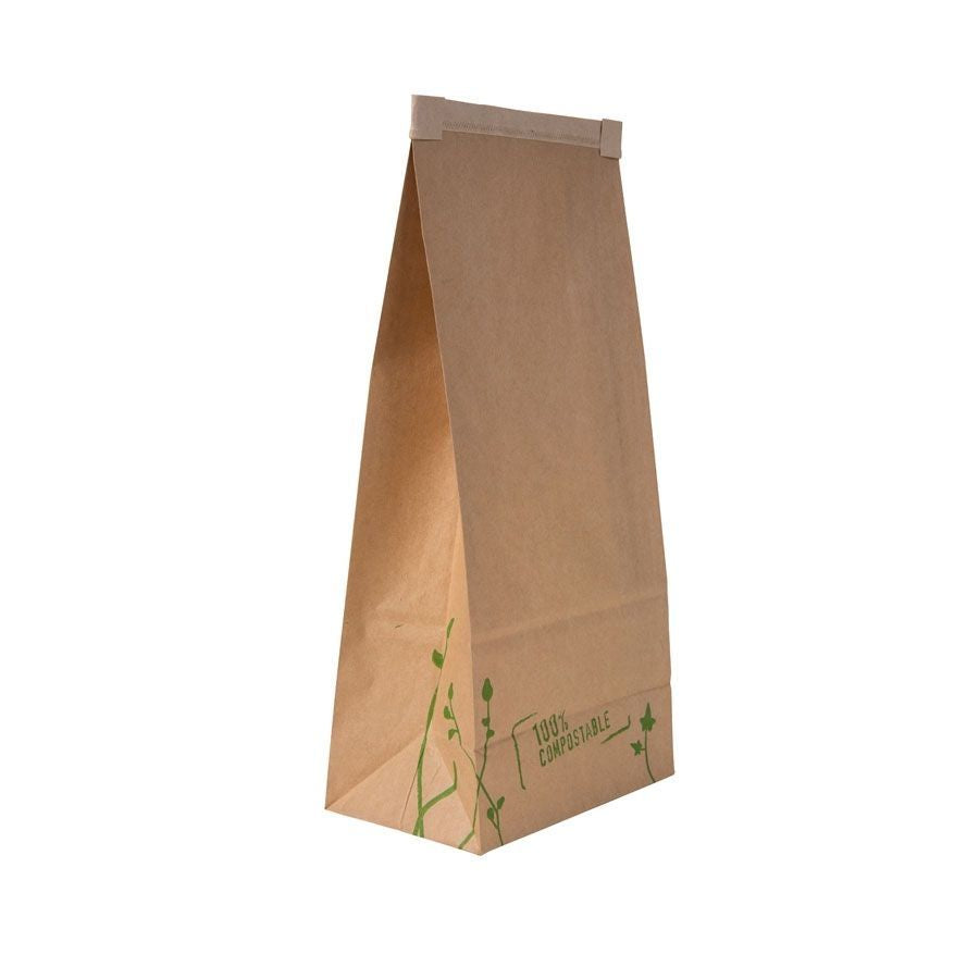 Eco-friendly kraft bags brown w/window 11.5x7.2x24.6 mm reclosable - 400 pcs