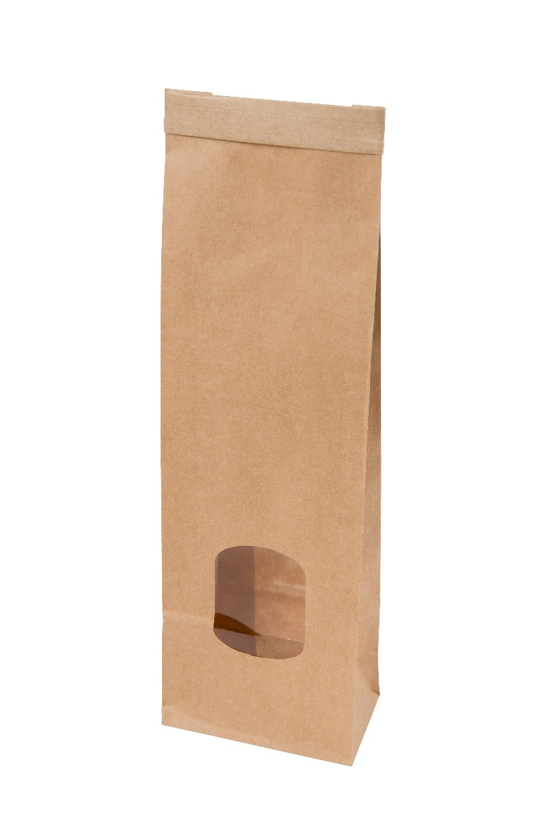 Krafft bags w/window brown 7,5x4,5x24 mm Reclosable 