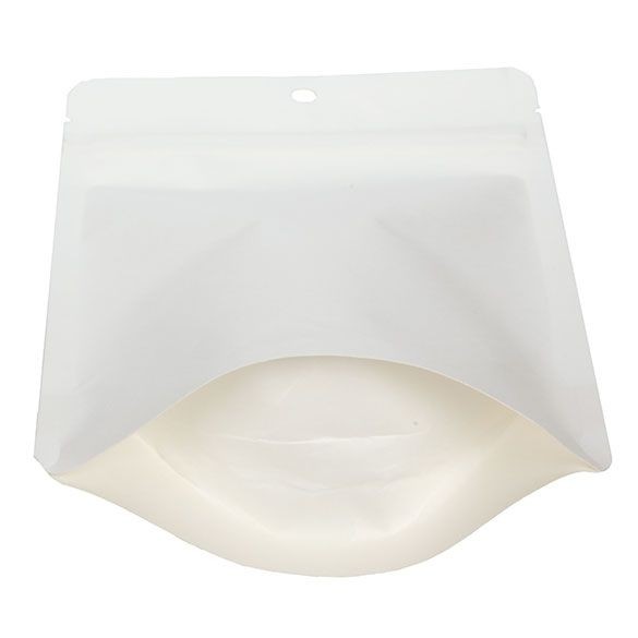 Eco Stand Up Pouches Kraft White 113 grams 130x79x206mm - 100 pcs