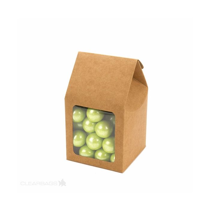 Kraft Gift Boxes with Window 89x89x165mm - 25 pcs