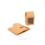 Kraft Gift Boxes with Window 89x89x165mm - 25 pcs
