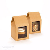 Kraft Gift Boxes with Window 89x89x165mm - 25 pcs