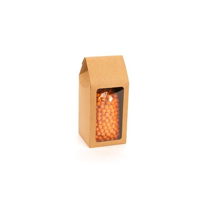 Kraft Gift Boxes with Window 89x89x216mm - 25 pcs