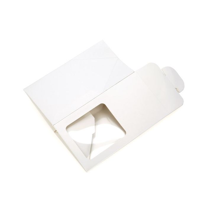 Kraft Gift Boxes with Window glossy White 90x90x165mm - 25 pcs