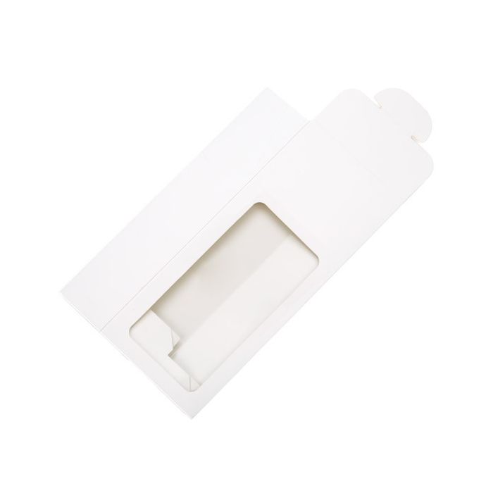 Kraft Gift Boxes with Window glossy White 90x45x215mm - 25 pcs