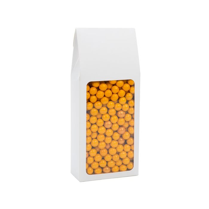 Kraft Gift Boxes with Window glossy White 90x45x215mm - 25 pcs