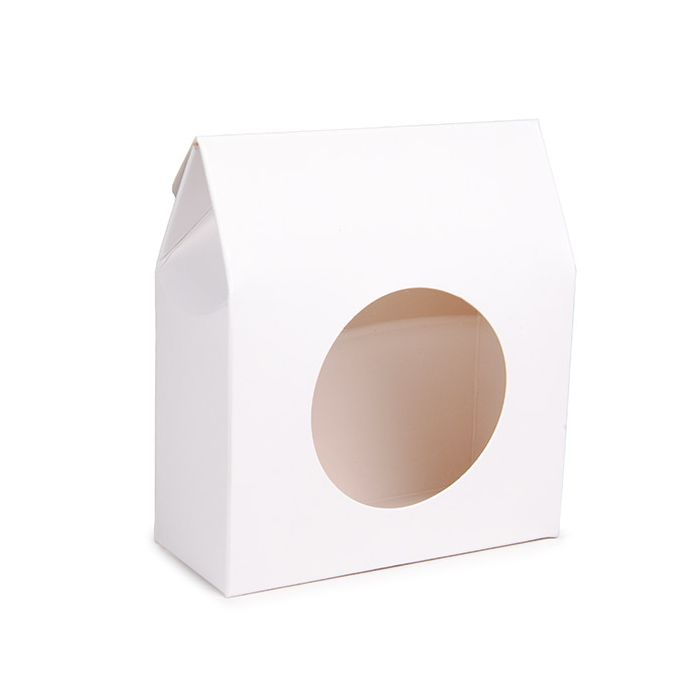 Kraft Gift Boxes White with Circle Window 89x38x102 mm - 25 pcs