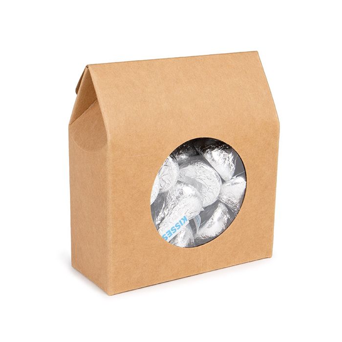 Kraft Gift Boxes with Circle Window 89x38x102 mm - 25 pcs