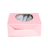 Kraft Gift Boxes Pink with Circle Window 89x38x102 mm - 25 pcs