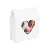 Kraft Gift Boxes White with Heart Window 89x38x102 mm - 25 pcs