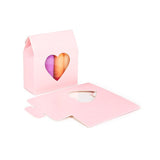 Kraft Gift Boxes Pink with Heart Window 89x38x102 mm - 25 pcs