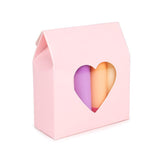 Kraft Gift Boxes Pink with Heart Window 89x38x102 mm - 25 pcs