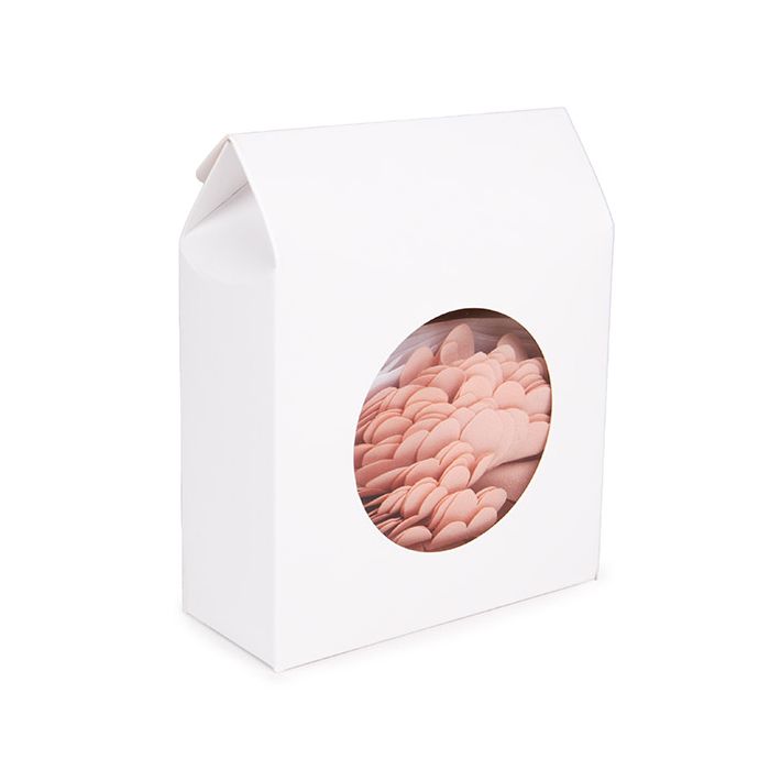 Kraft Gift Boxes White with Circle Window 105x44x133 mm - 25 pcs