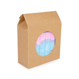 Kraft Gift Boxes with Circle Window 105x44x133 mm - 25 pcs