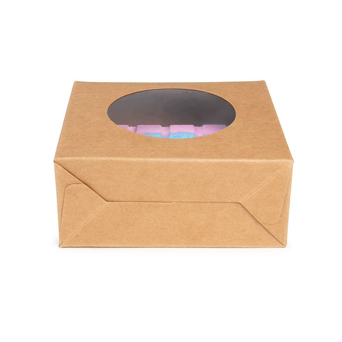 Kraft Gift Boxes with Circle Window 105x44x133 mm - 25 pcs