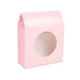 Kraft Gift Boxes Pink with Circle Window 105x44x133 mm - 25 pcs