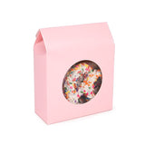 Kraft Gift Boxes Pink with Circle Window 105x44x133 mm - 25 pcs