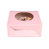 Kraft Gift Boxes Pink with Circle Window 105x44x133 mm - 25 pcs
