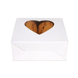 Kraft Gift Boxes White with Heart Window 105x44x133 mm - 25 pcs