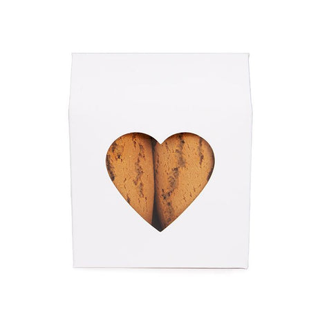 Kraft Gift Boxes White with Heart Window 105x44x133 mm 