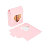 Kraft Gift Boxes Pink with Heart Window 105x44x133 mm - 25 pcs