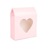 Kraft Gift Boxes Pink with Heart Window 105x44x133 mm - 25 pcs