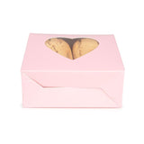 Kraft Gift Boxes Pink with Heart Window 105x44x133 mm - 25 pcs