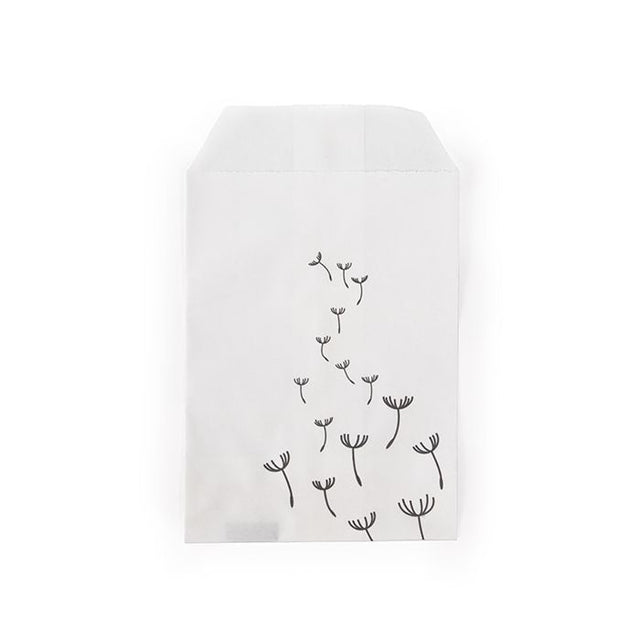 Paper Bags White with Black Dandelion 76x127 mm 