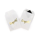 Paper Bags White with Gold Congrats 76x127 mm - 100 pieces