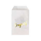 Paper Bags White with Gold Congrats 76x127 mm - 100 pieces