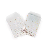 Paper Bags White with Gold Dots 76x127 mm - 100 pieces