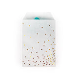 Paper Bags White with Gold Dots 76x127 mm - 100 pieces